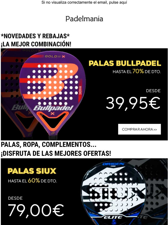 Ropa Bullpadel desde 9,95! ... Novedades y rebajas, la mejor combinacin!