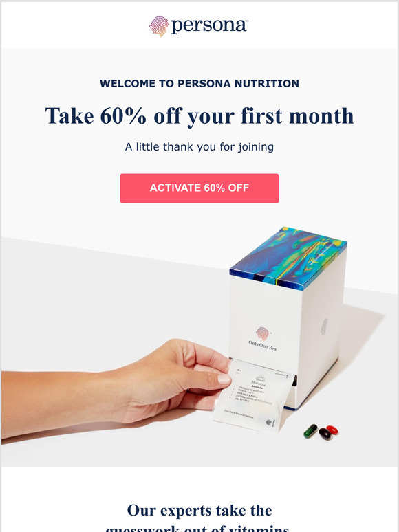 60% off welcome offer