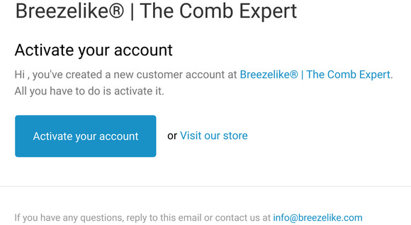Customer account activation