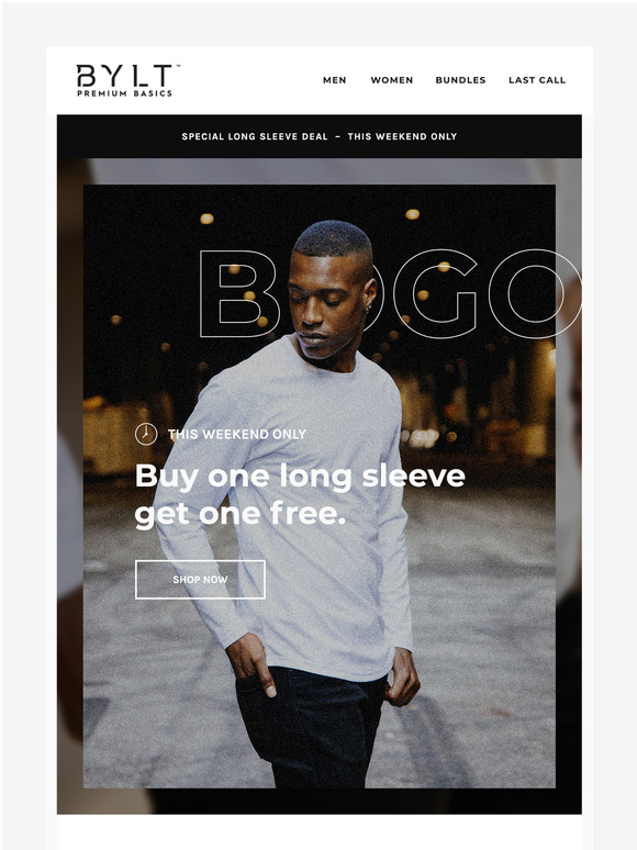 BYLT Basics BOGO Buy One Long Sleeve Get One FREE Milled