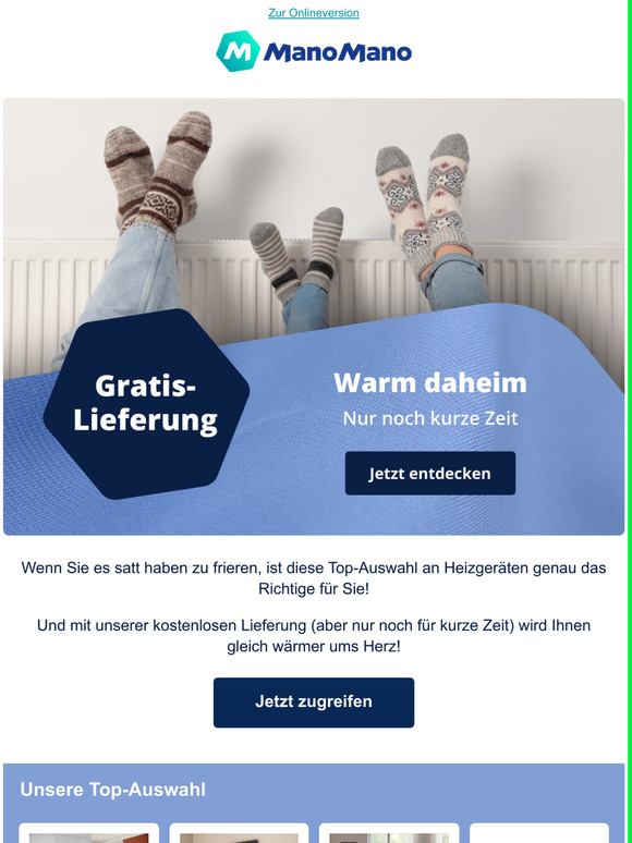 Nur noch kurze Zeit: Gratis-Lieferung, damit Sie nicht mehr frieren mssen!
