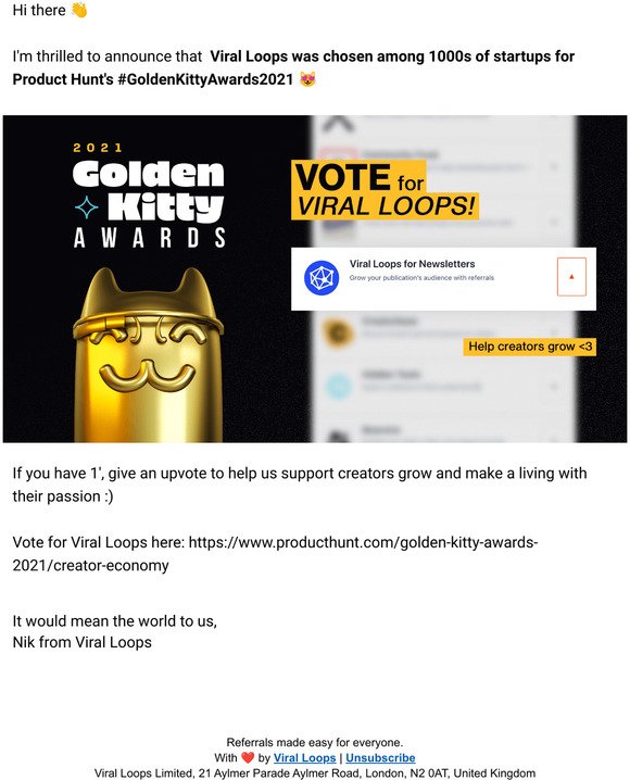 Vote and help creators do their thing