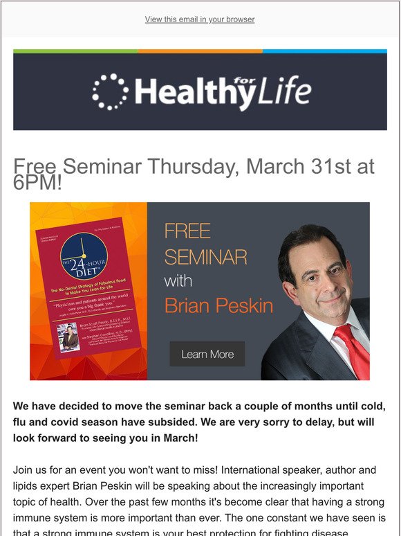 Seminar with Brian Peskin RESCHEDULED to March 31st