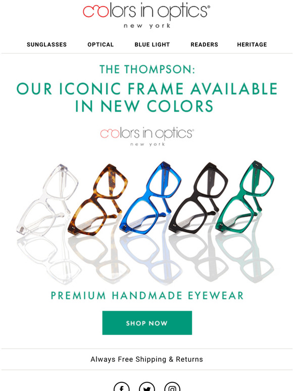 Colors in Optics ltd.: Iconic frame available in new colors... explore ...