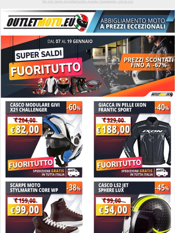 Outletmoto: EXTRA SCONTO 10% Su tutti i Prodotti Disponibili - Oltre lo  sconto gi presente - Spedizione Gratis | Milled
