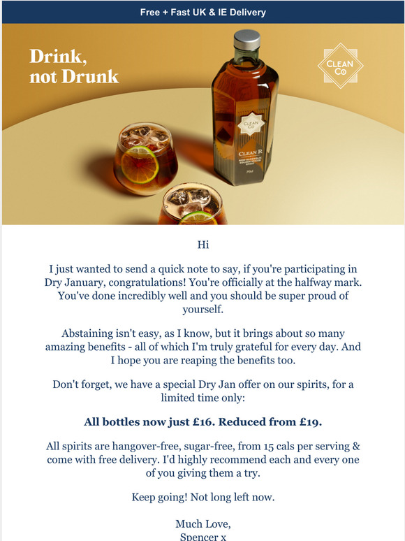 CleanCo From Spencer Congratulations, you're halfway Milled