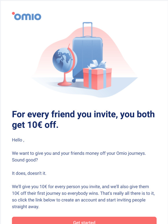 Invite friends to Omio