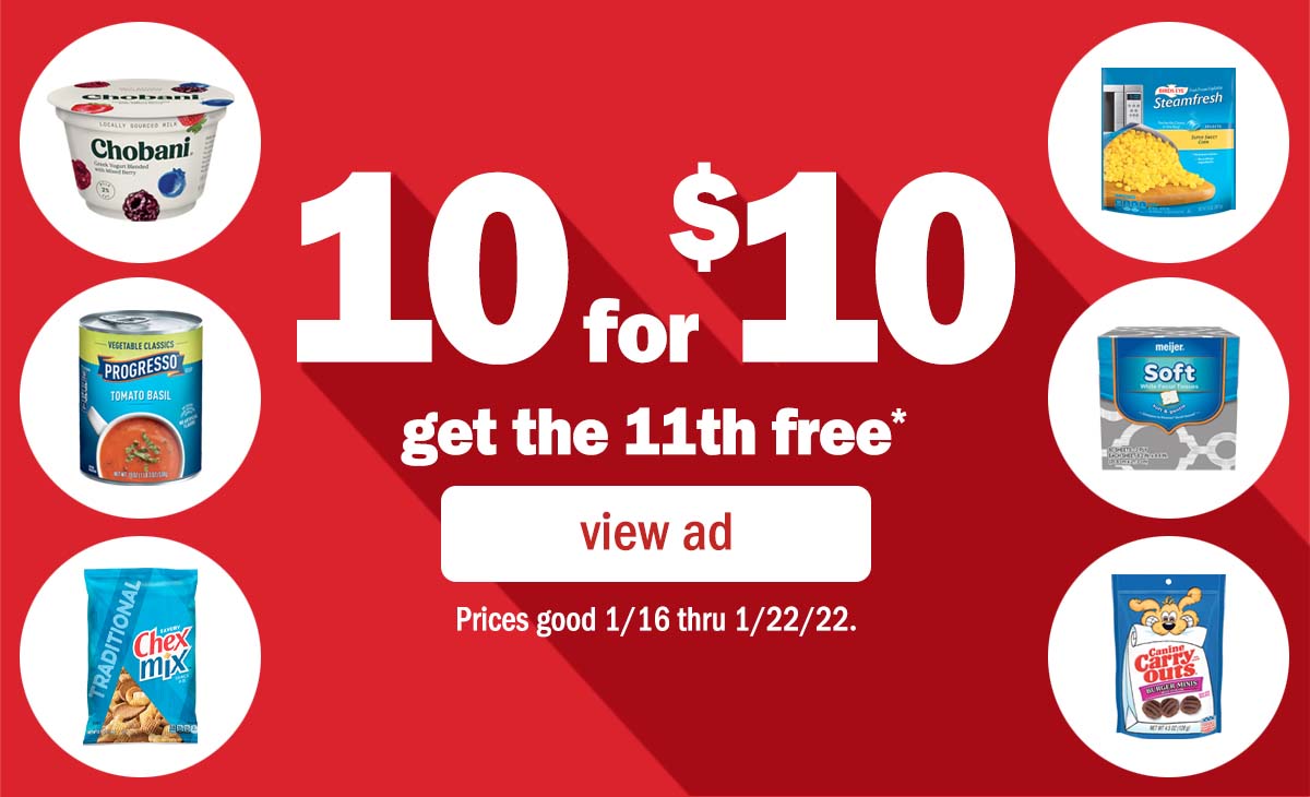 Meijer 10 for 10 is Back & Free Home Delivery Milled