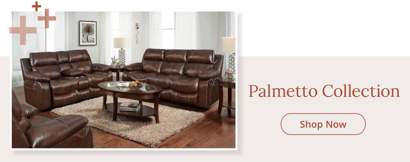 Palmetto Collection Cocoa  Leather Sofa & Loveseat