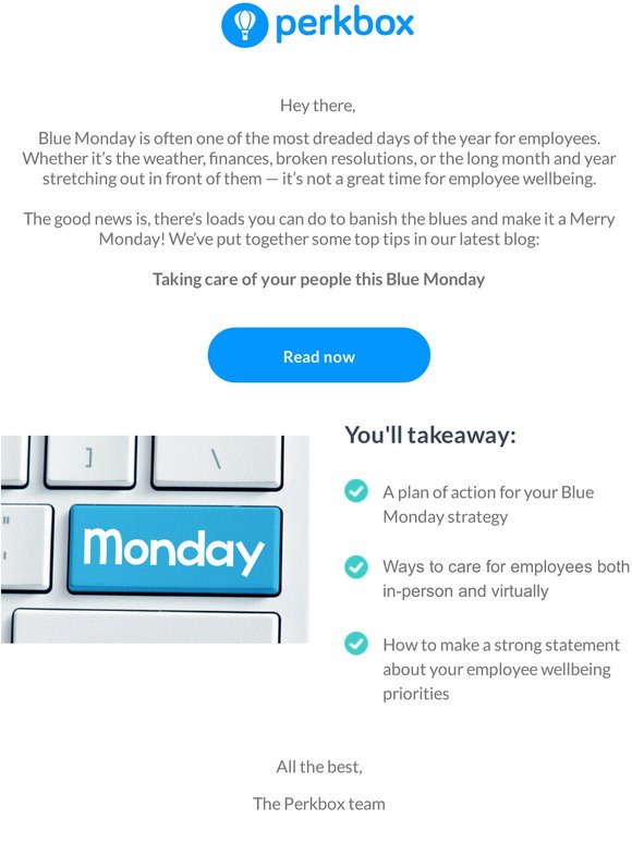 Caring for your employees on Blue Monday