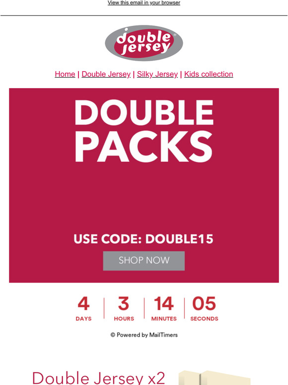15% off Double packs