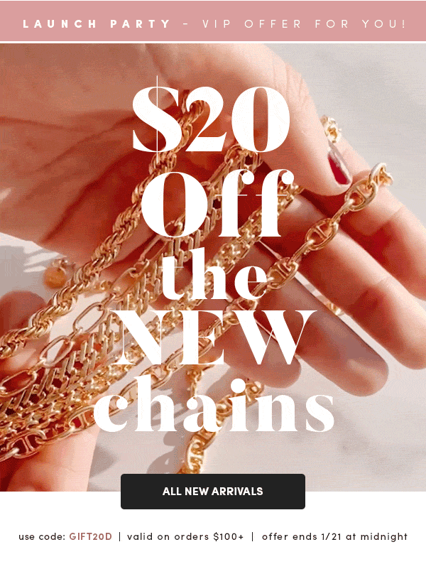 Brook & York Launch Party! 20 Off our NEW Chain Collection Milled