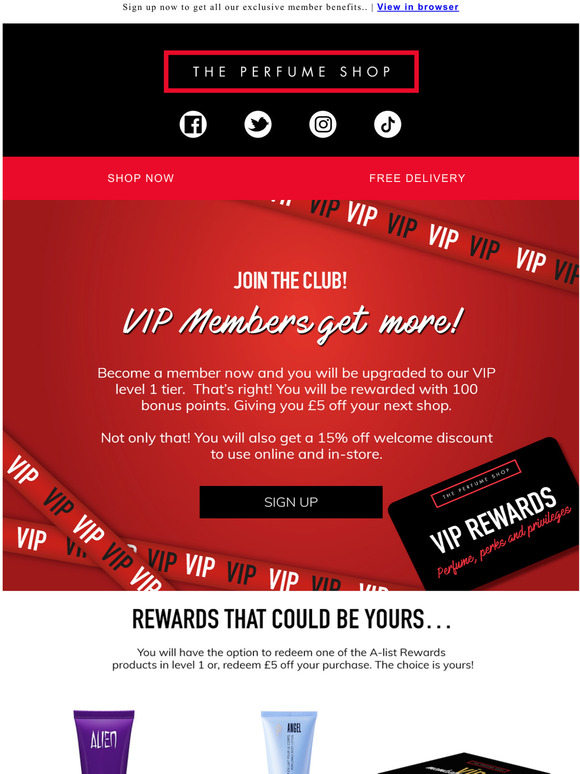 The Perfume Shop Join Our VIP Rewards Club Milled