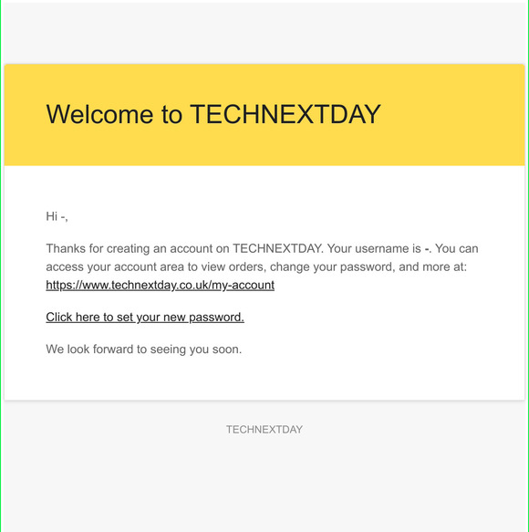 Your TECHNEXTDAY account has been created!