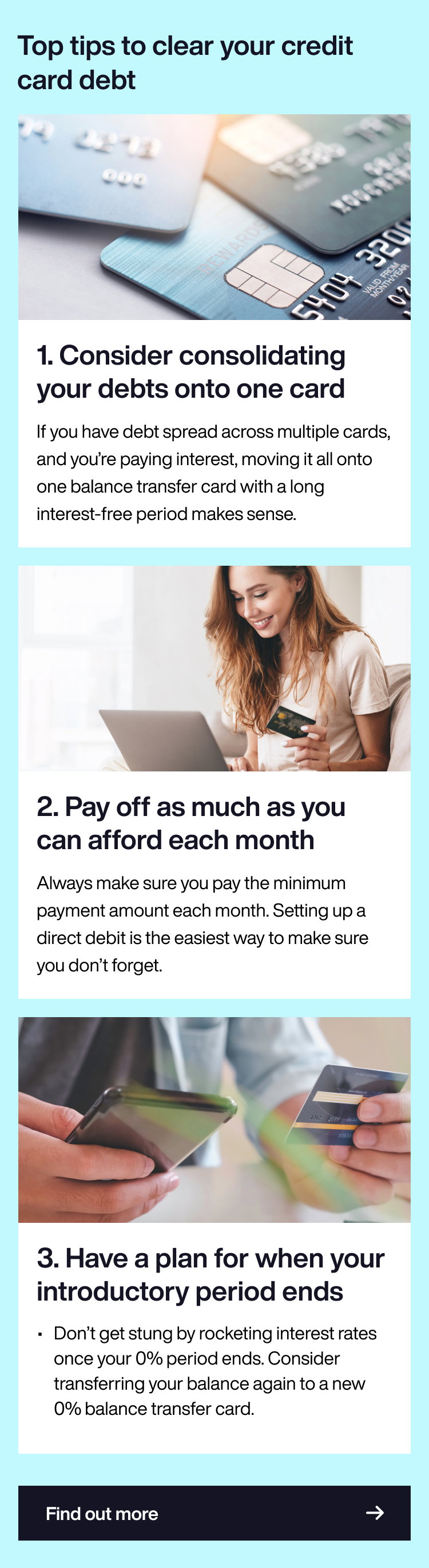Top tips to clear your credit card debt