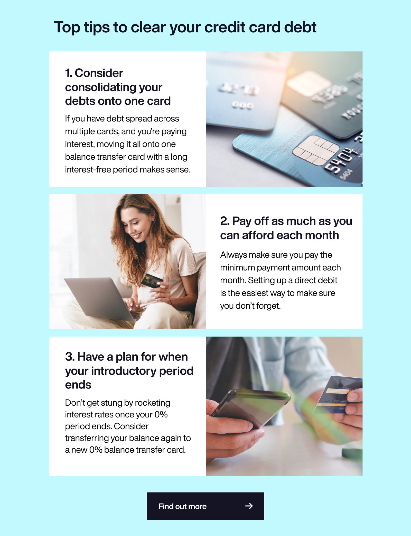 Top tips to clear your credit card debt
