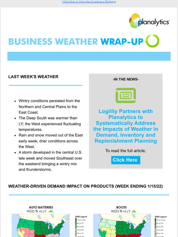 Business Weather Insights from Planalytics