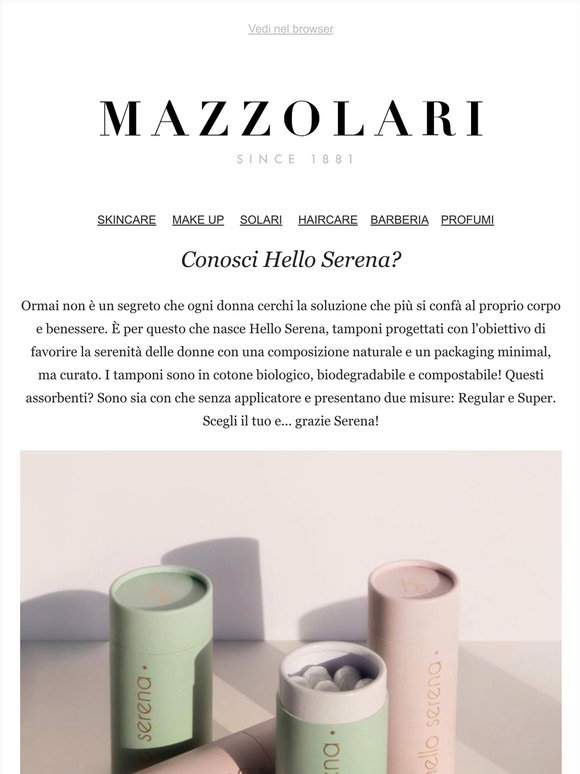 Profumeria Mazzolari Uk: Hello Serena! | Milled
