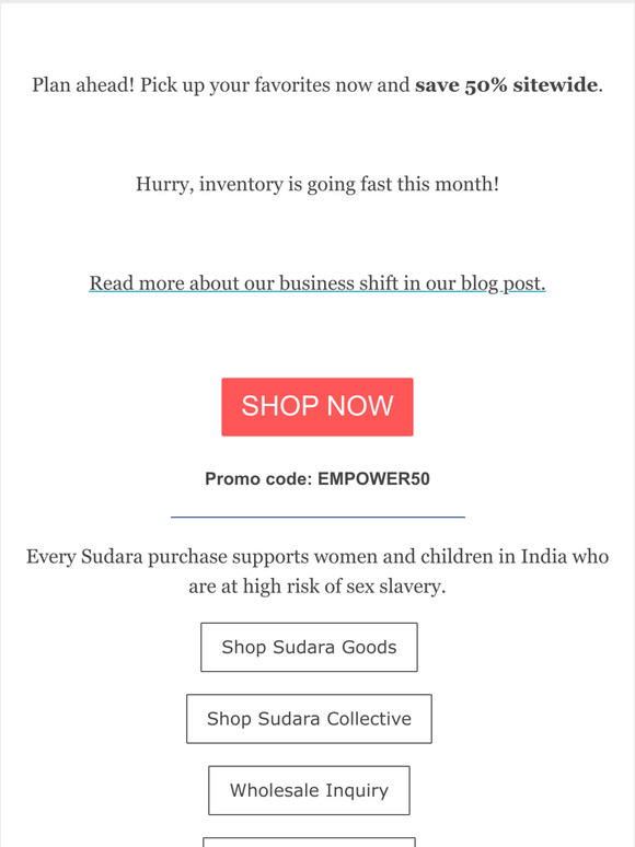 Plan ahead for vacation  Get 50% off sitewide
