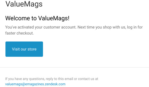 Customer account confirmation