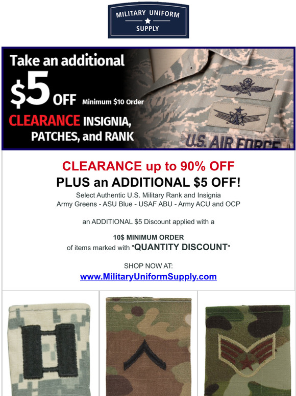Military Uniform Supply Up to 90 OFF Authentic Military Rank and Insignia Plus an additional