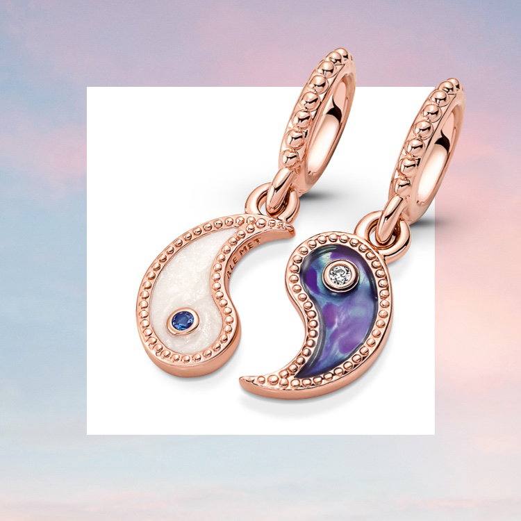 Splittable Yin Yang Sparkling Dangle Charm