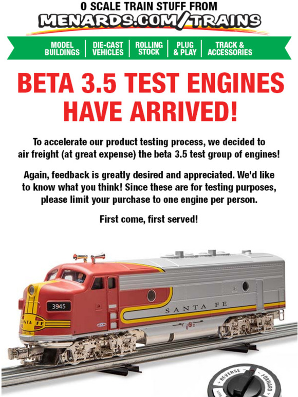 Menards Beta 3.5 Test Engines Have Arrived! Milled