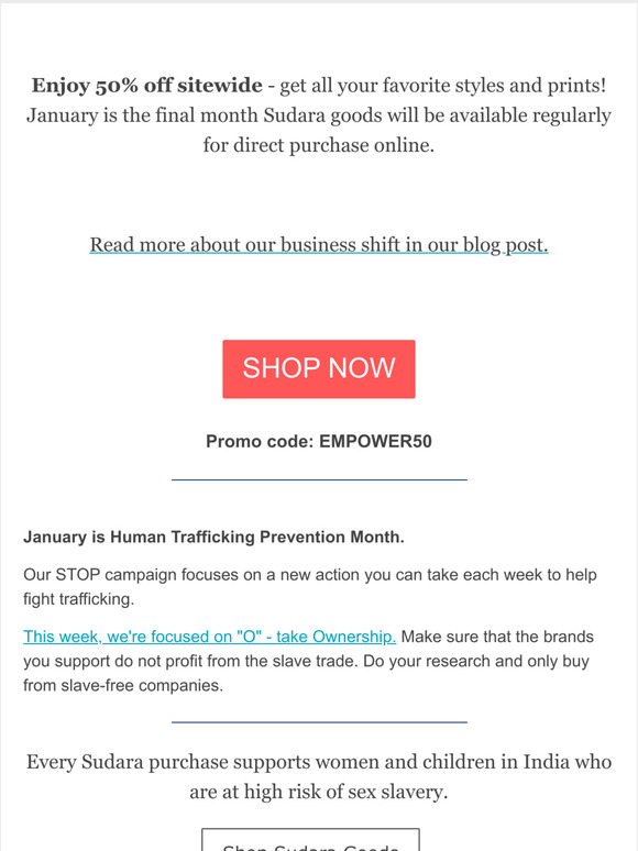 Shop ahead for birthdays, holidays, or just because...and save 50%! 