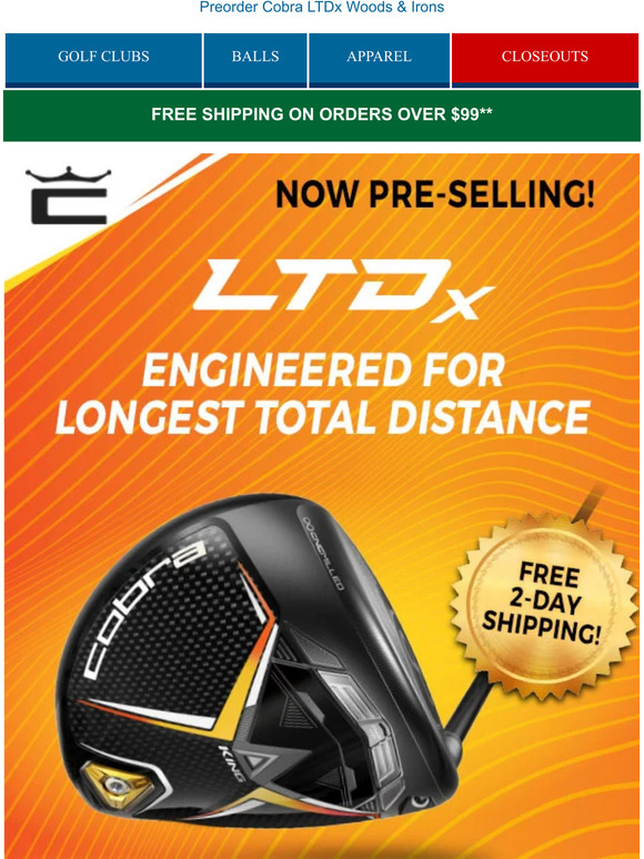 Golf Discount Preorder NEW Cobra LTDx Series W/ Free 2Day