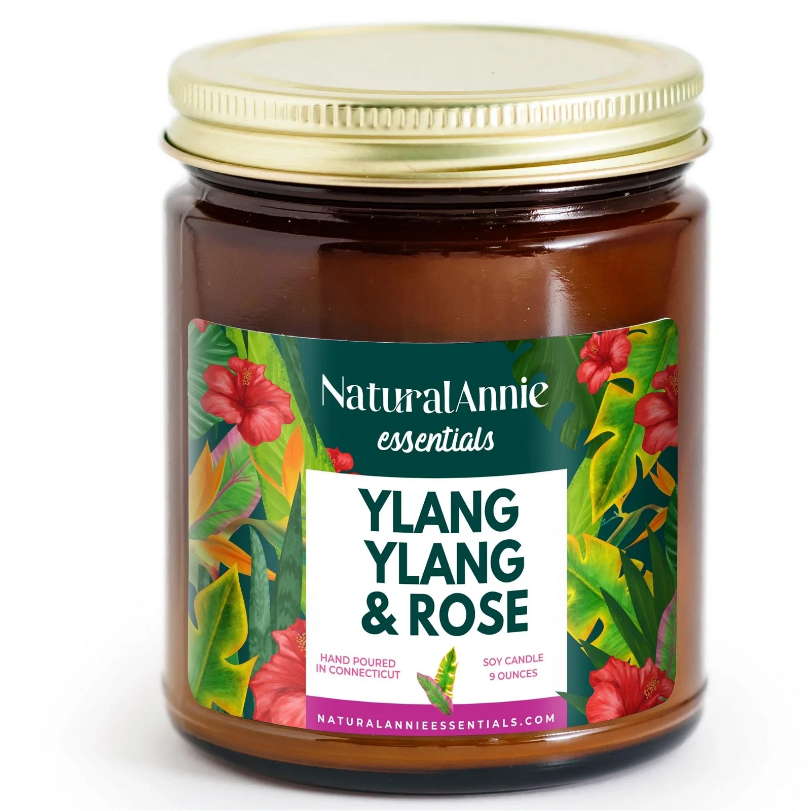 Image of Ylang Ylang & Rose Scented Soy Candle