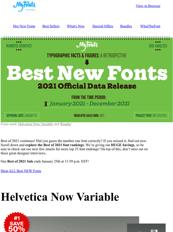 Myfonts Best Of 2021 Font Rankings Milled