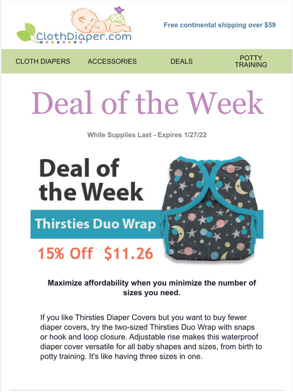 Deal of the Week: 15% Off Thirsties Duo Covers