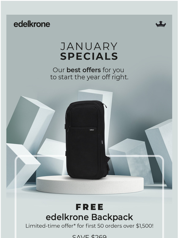 Free edelkrone Backpack, shipping & more!