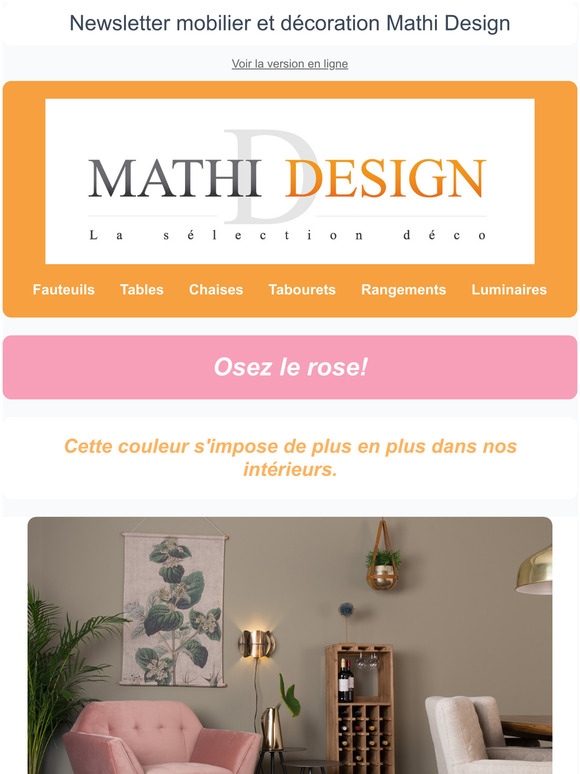 Pink Attitude  - Newsletter Mathi Design mobilier et dcoration