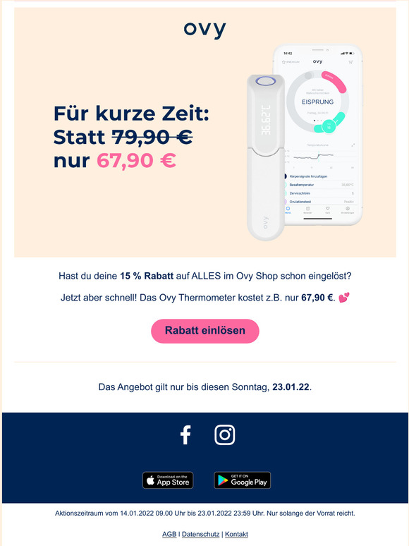 12  Rabatt auf dein Ovy Thermometer 