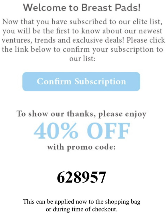 Confirm your subscription to our Mailing List.