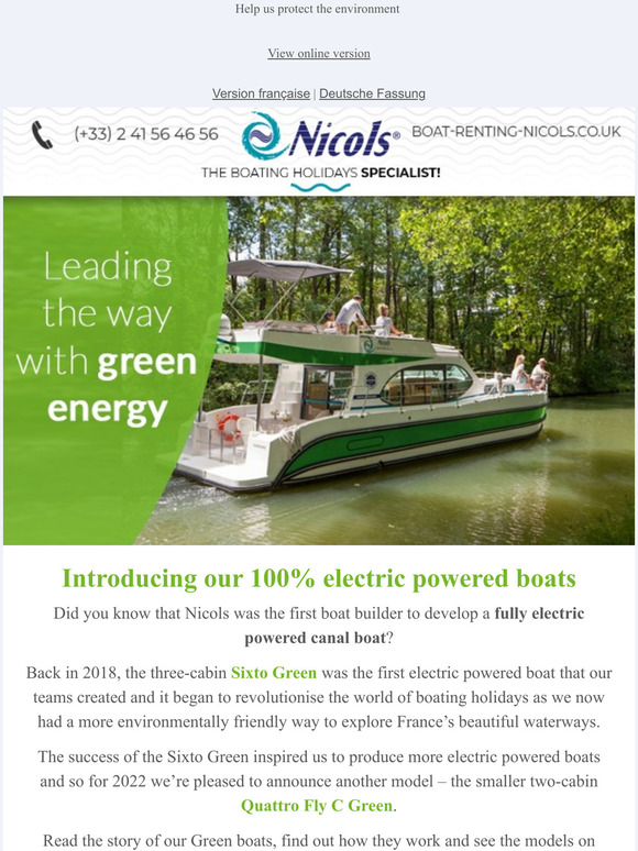 Go Greenour electric powered boats