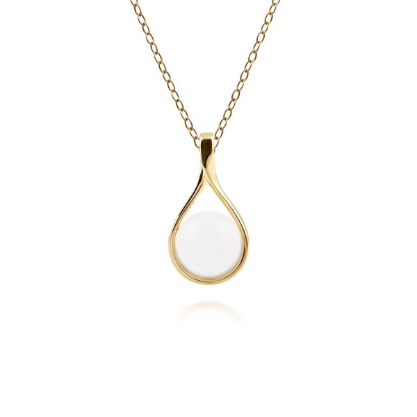 Kosmos Agate Orb Pendant in Yellow Gold Plated Sterling Silver
