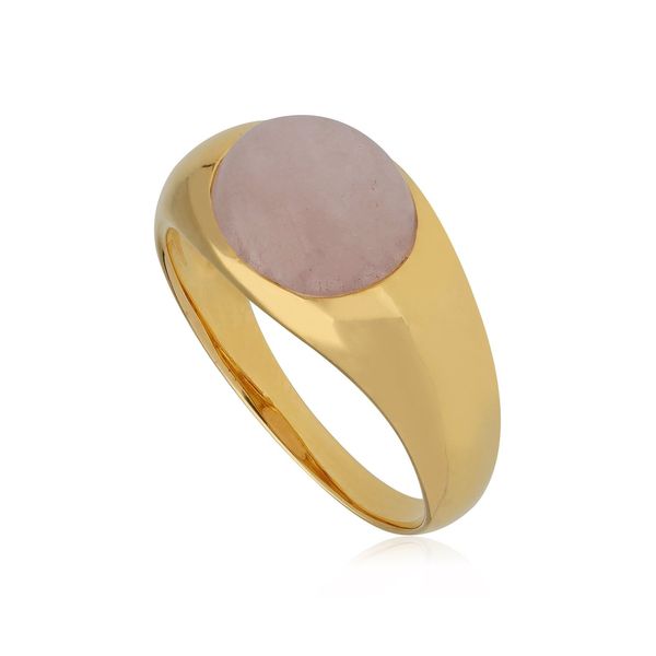 Kosmos Morganite Cocktail Ring in Gold Plated Sterling Silver - M