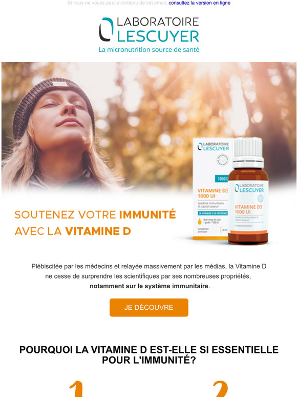 Laboratoire Lescuyer - régie: Vitamine D3 et Immunit | Milled