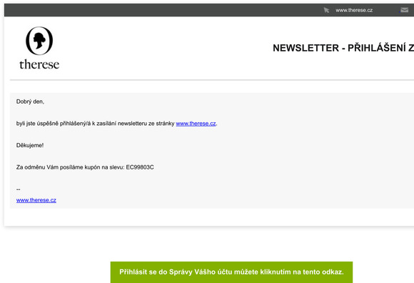 NEWSLETTER na Therese.cz - Pihlen zasln
