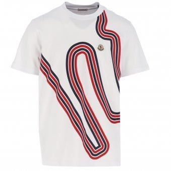 White Tricolour Striped T-Shirt