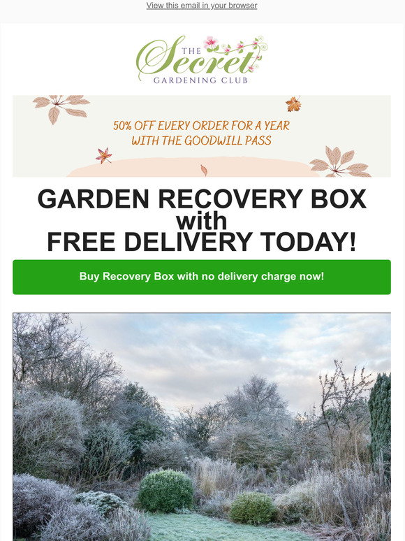 Garden Recovery Box with Free Delivery today! Milled