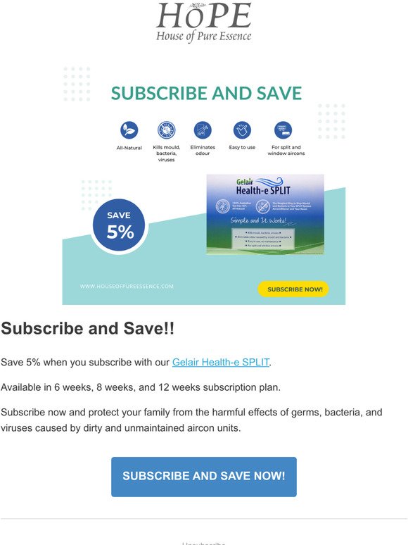 Subscribe and Save Now!