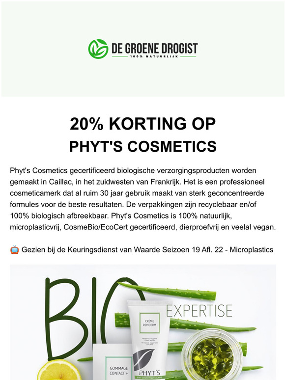 Phyt's Cosmetica20% korting