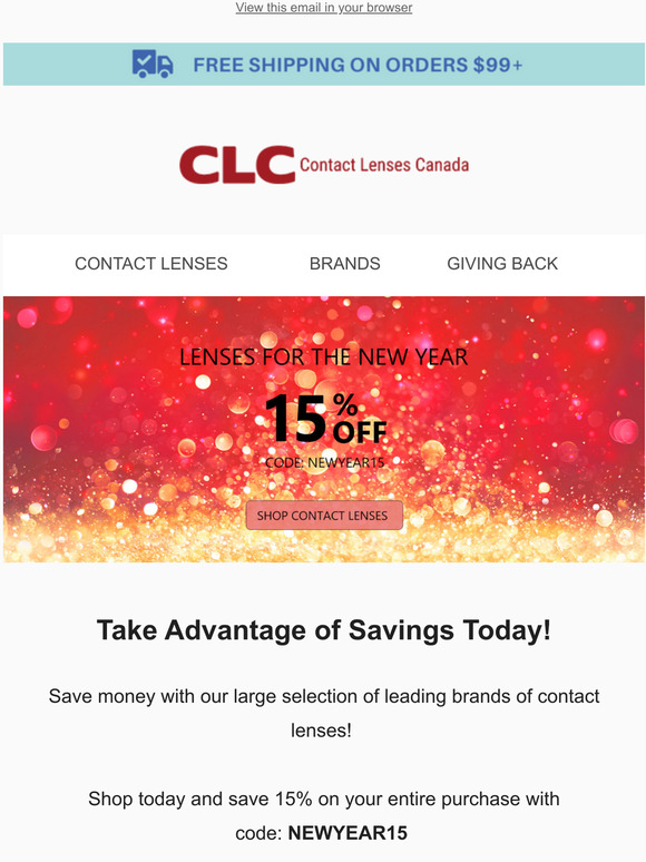 Save 15% On Contacts By Shopping Today!