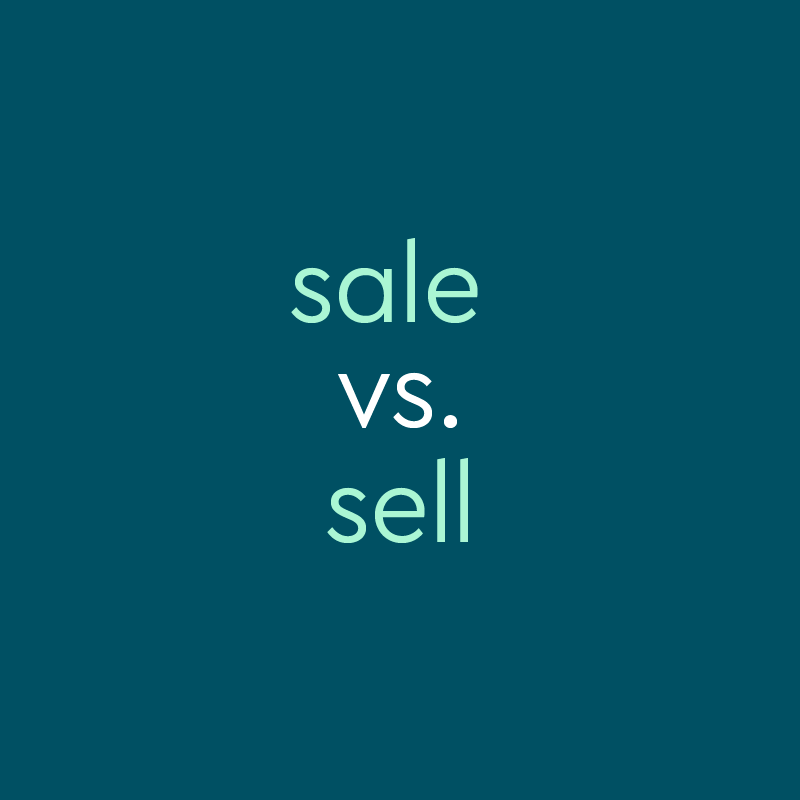 Whats The Difference Between "Sale" And "Sell?" Milled