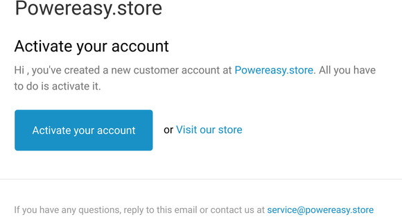 Customer account activation