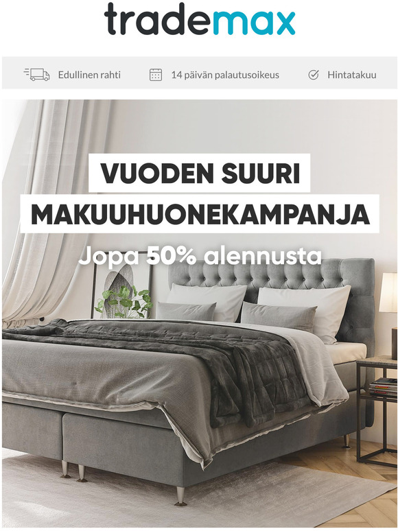 Suuri makuuhuonekampanja - jopa PUOLEEN hintaan! 