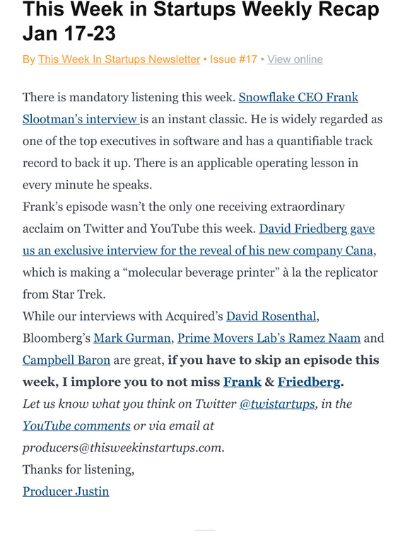 This Week in Startups Weekly Recap Jan 17-23